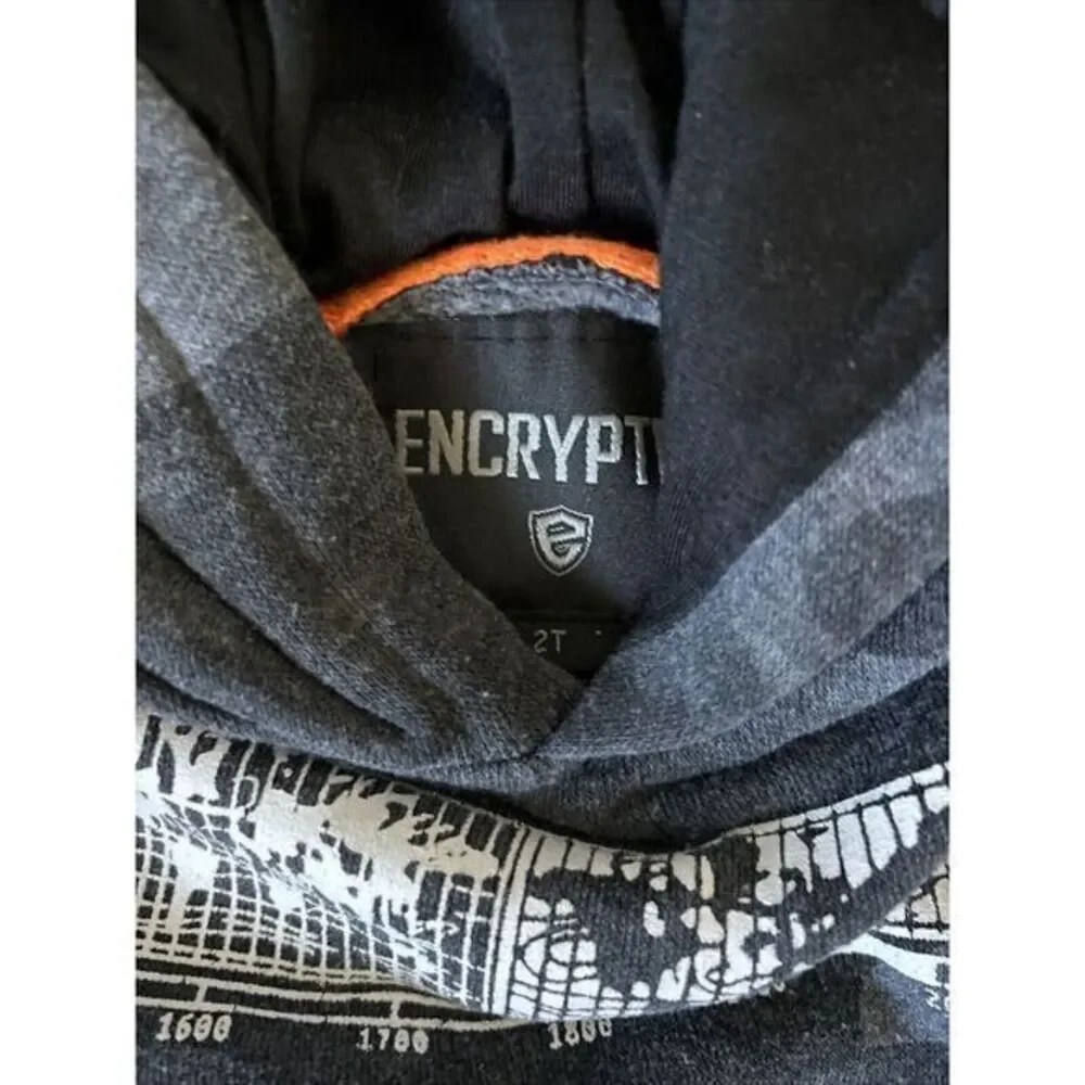 Encrypted Boys Hoodie size 2T  Gray Black Camo‎